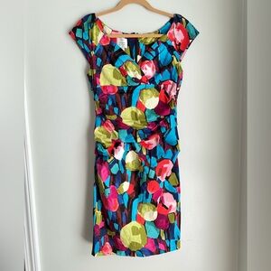 Suzi Chin for Maggy Boutique Colorful Floral Midi Dress